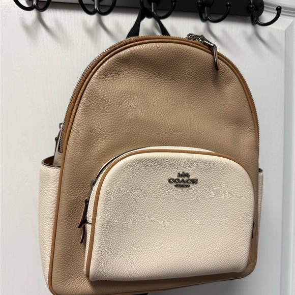 Coach Beige and Off-White Leather Backpack - Picture 1 of 9